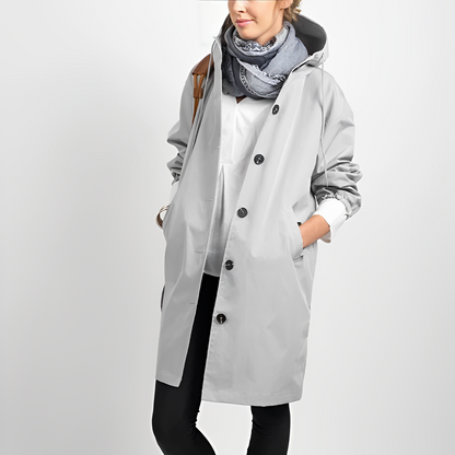 Chaqueta impermeable clásica con capucha para mujer | Ideal para actividades al aire libre