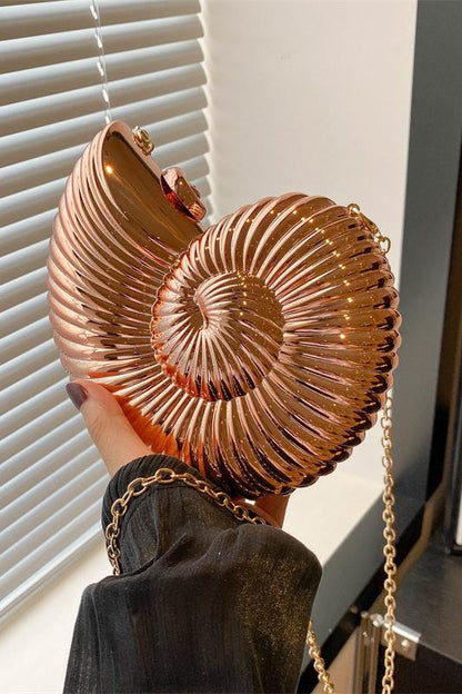 Bolso bandolera de acrílico con forma de caracol para noche de verano