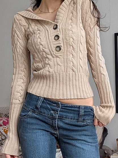 Retro Style Coarse Grain Sweaters