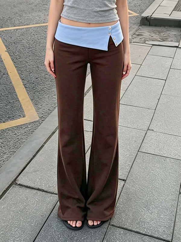 Color-Block Straight Leg Pants