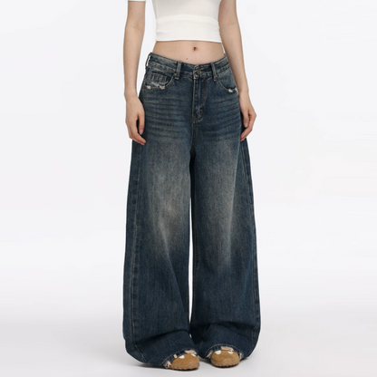 Gradient pocket button low rise straight leg | Baggy Low Rise Jeans  | Festival Outfits Women