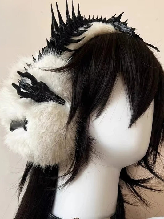 Gothic Skeleton Cross Earmuf