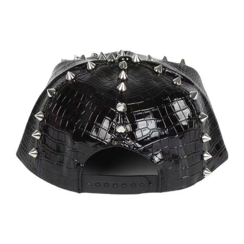 Punk Rivet Crocodile Print  Hat