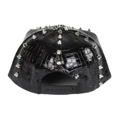 Punk Rivet Crocodile Print  Hat