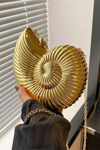 Bolso bandolera de acrílico con forma de caracol para noche de verano