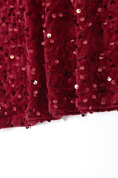 Solid Sequin High Waist Bodycon Pencil Skirt