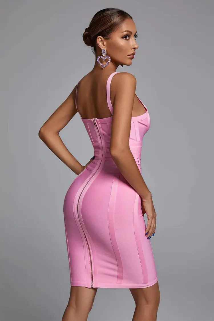 Oaklynn Pink Bandage Mini Dress