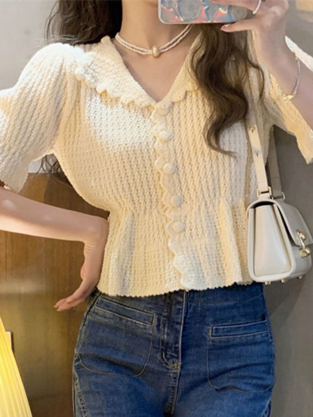 Natalie Casual V-neck Knitted Waist Cardigan