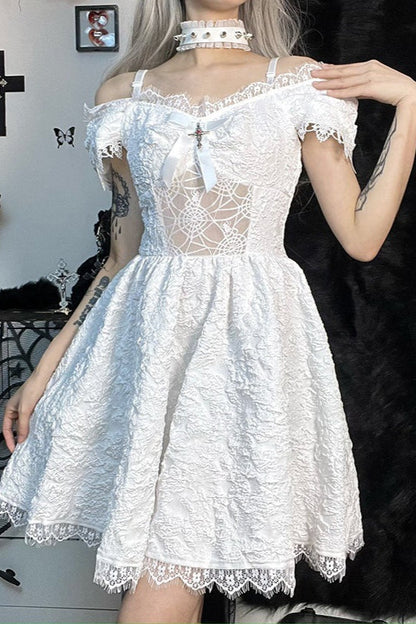 Puff Sleeve Mini Gothic Dress