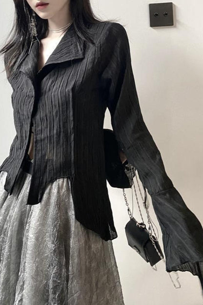 Gothic Dark Retro Long Sleeve Blouse