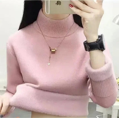 Jersey de cuello alto para mujer con forro polar | Ideal para otoño/invierno