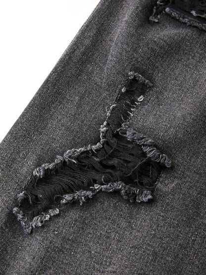 Washed Black Ripped Boyfriend Jeans