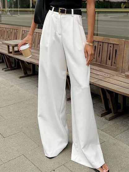 White High Rise Tailored Pants