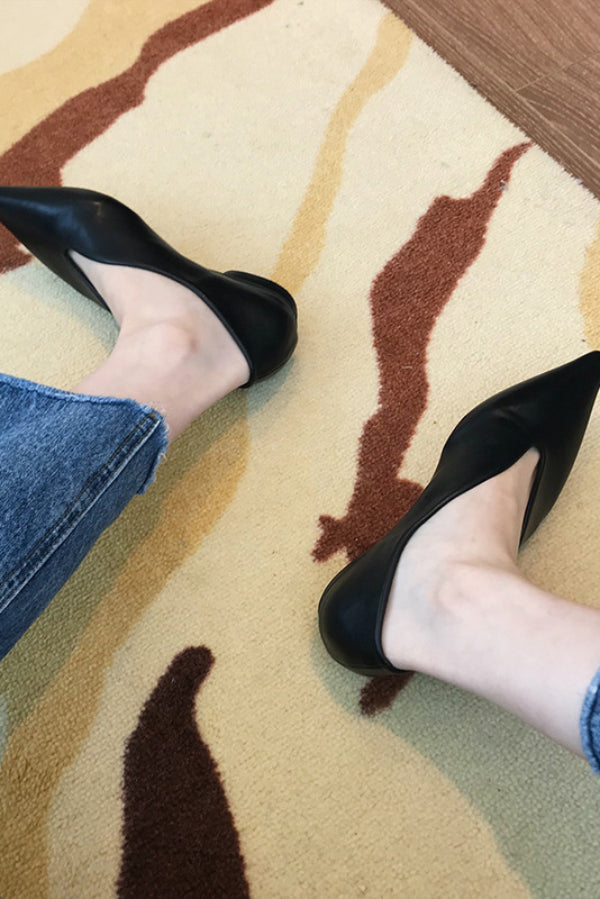 Retro Pointed-toe Low-cut Flat Shoes