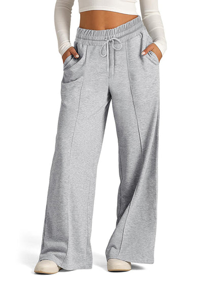 Solid Splice Drawstring Sweatpants