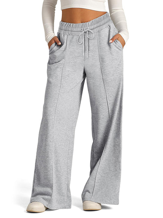 Solid Splice Drawstring Sweatpants