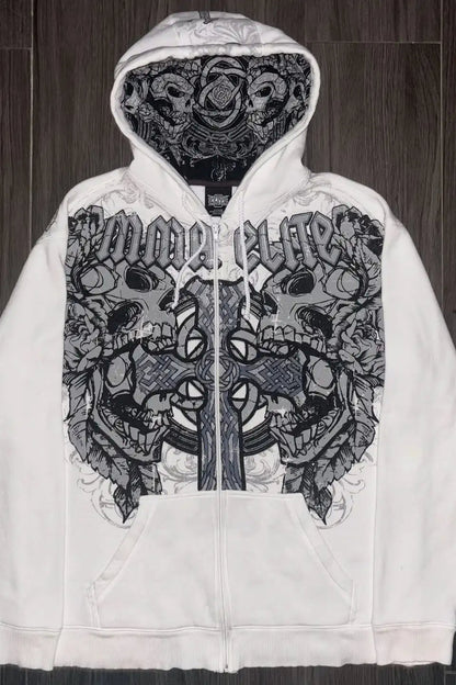 Retro Camo Print Oversized Hoodie