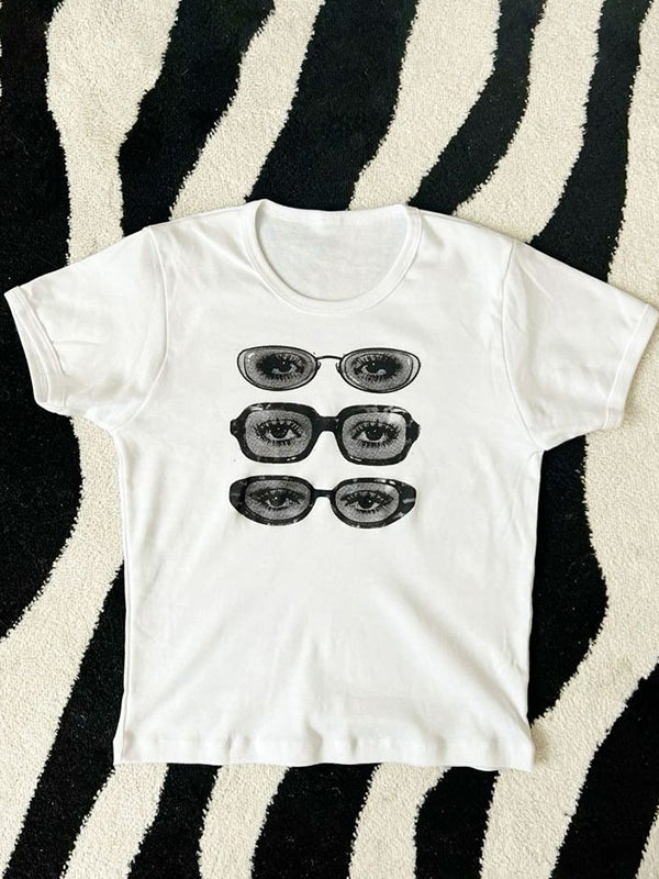 Glasses Print Short Sleeve Tee