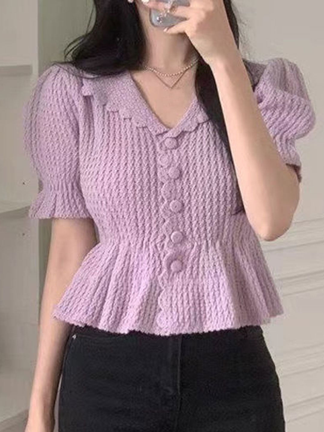 Natalie Casual V-neck Knitted Waist Cardigan