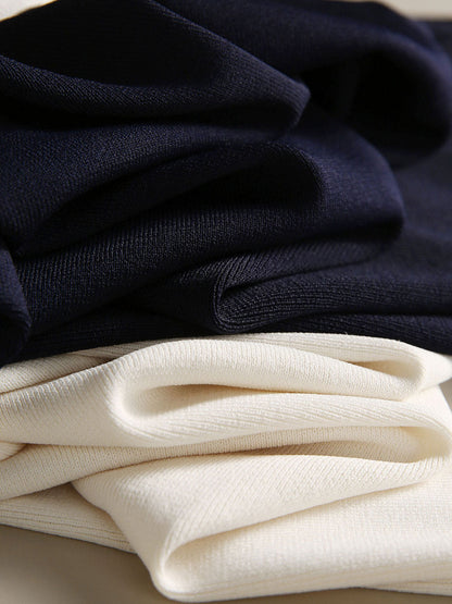 Layla Classic Loose Bow Knitted T-shirt-Black