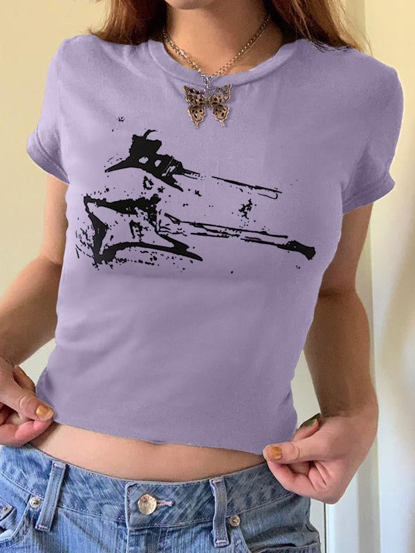 Guitar Print Short Sleeve Tee