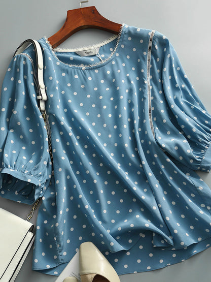 Jocelyn Classic Polka Dot Loose Chiffon Top