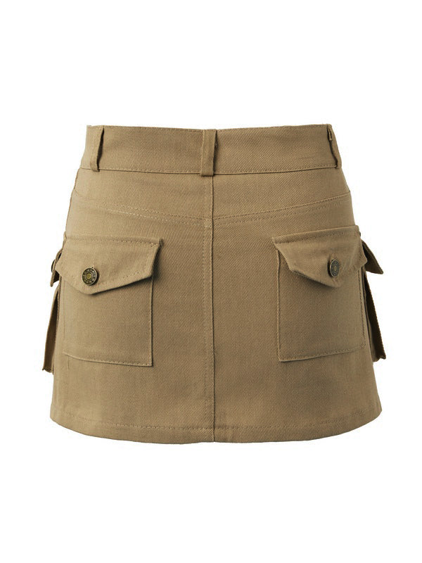 Street Khaki Cargo Skirt