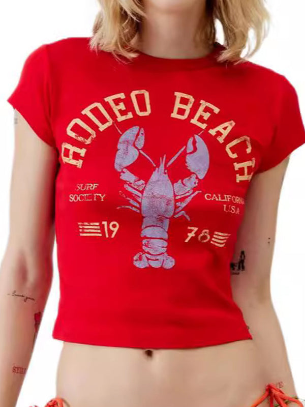 Crab Print Short Sleeve Tee