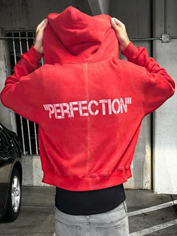 Lettering Oversized Long Sleeve Hoodie