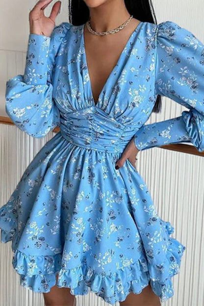 Floral Long Sleeve Party Dress