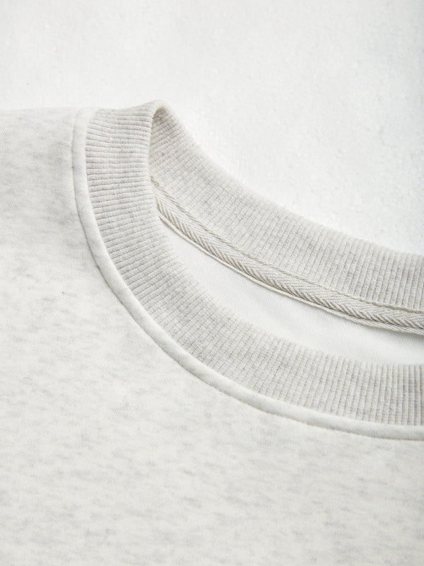 Solid Color Label Embellished Oversized Hoodie