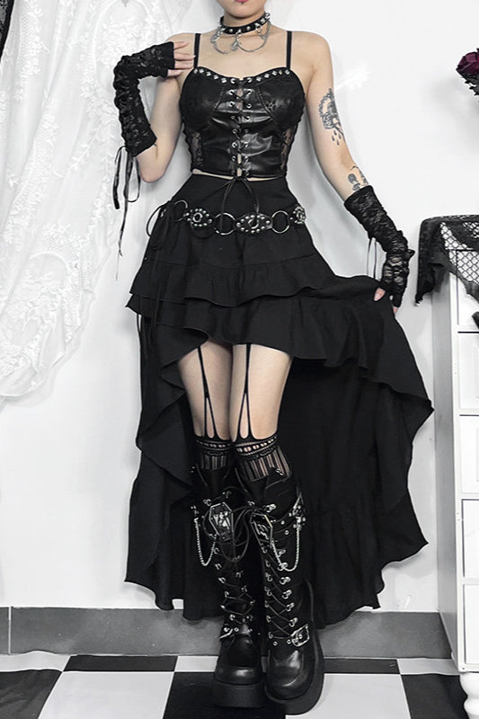 Asymmetrical Drape Hem Mini Skirt