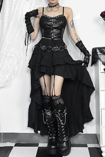 Asymmetrical Drape Hem Mini Skirt