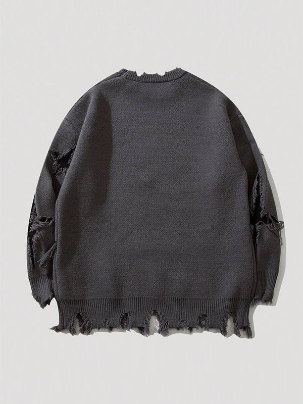 Street Skull Print Oversized Sweaters