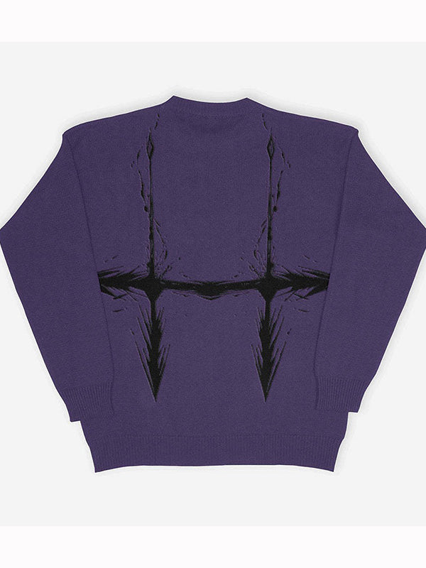 Abstract Print Oversized Sweaters
