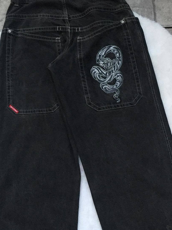 Hip Hop Trendy Brand Print Boyfriend Jeans