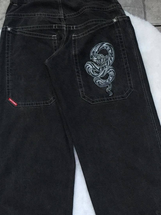 Hip Hop Trendy Brand Print Boyfriend Jeans