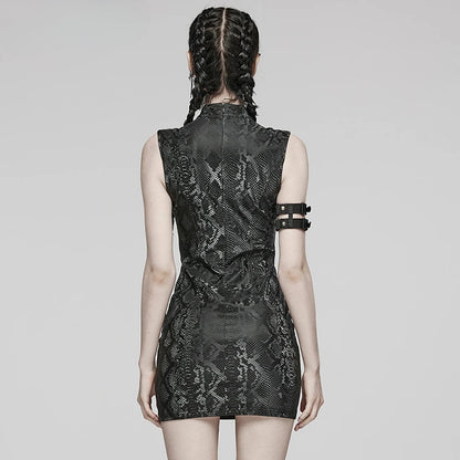 Women's Punk Snake-skin  Gothic Hollowed Out Dress