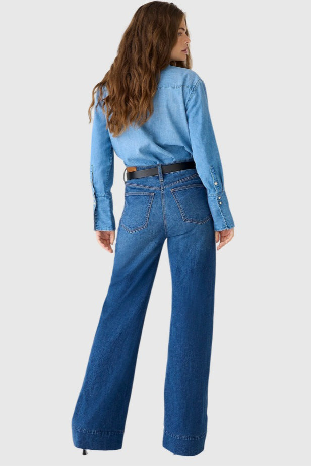 Wide Leg Stretch High Waist Relaxed Jeans