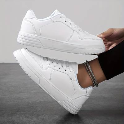 Women’s Casual Platform White Lace Up Sneakers | Ideal for Everyday Wear