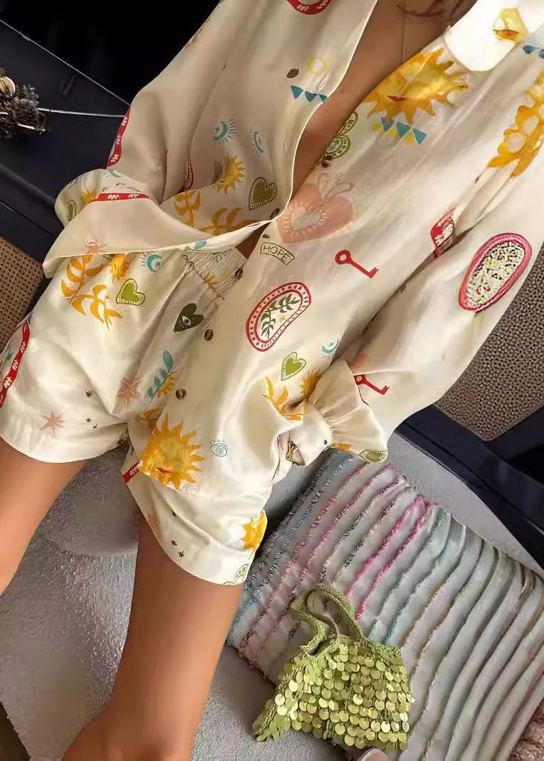 Solea - Sun & Symbol Button-Down Shorts Set