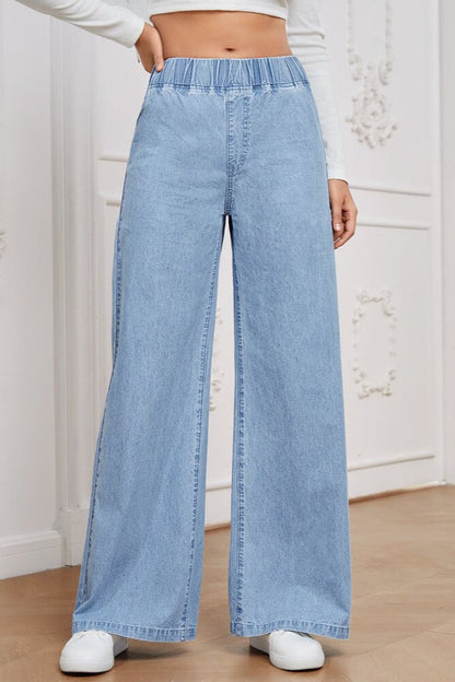 Vintage Elastic High Waist Relaxed Jeans