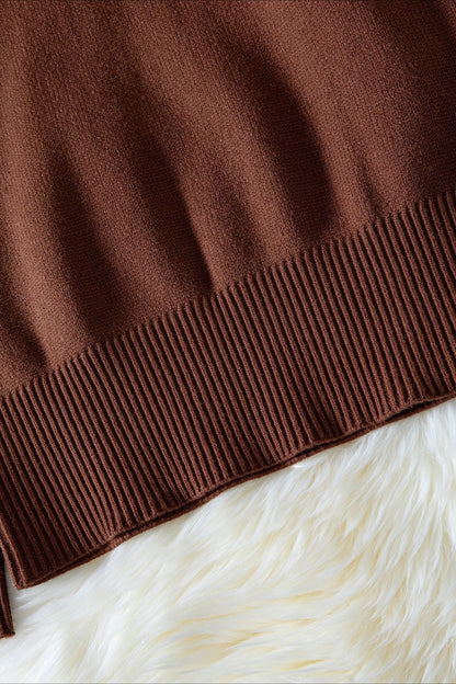 Casual Ribbed Knit Sweater