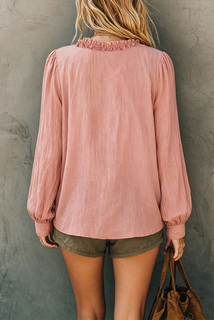 Boho Chic Ruffled V-Neck Top