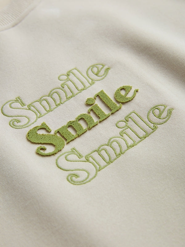 Smile Print Pull Over Oversized Hoodie