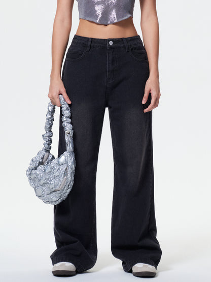 Pocket Design Blue Wash Boyfriend Jeans