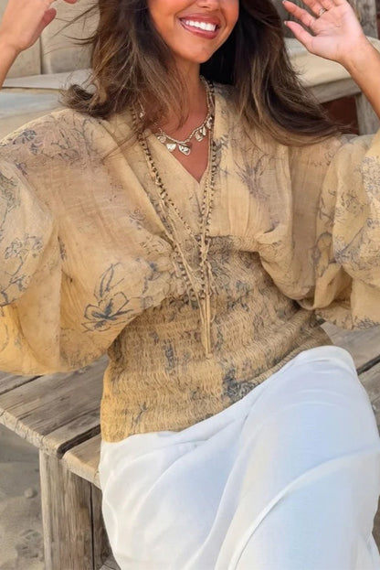 Bohemian Style Ibiza Embroidered Wide-sleeved Shirt