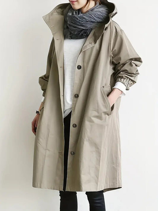 Chaqueta impermeable y elegante con capucha para mujer | Ideal para actividades al aire libre