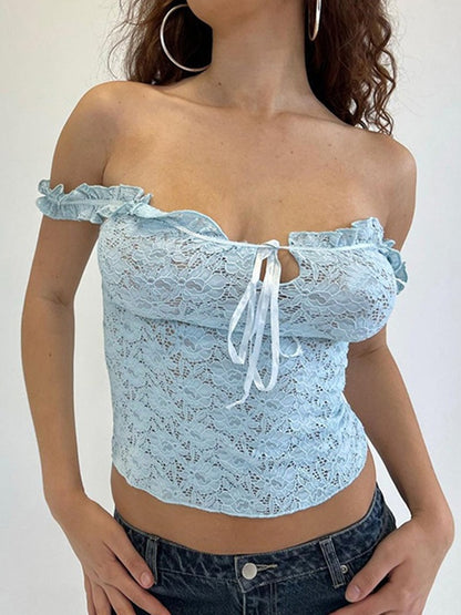 Lace Fungus Strap Tie Up Cami Top