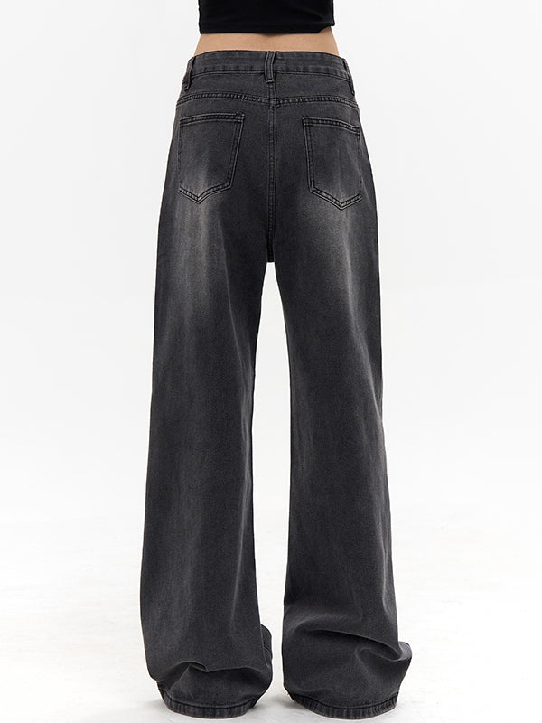 Retro Washed Distressed Boyfriend Jeans
